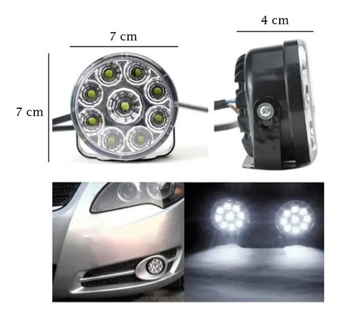 Kit 4 Faros 9 Led Luz Auxiliar Accesorio Cuatriciclo 1