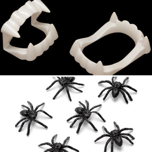 25 Dentaduras Branca + 25 Aranhas - Brinquedos Lembrancinha 0