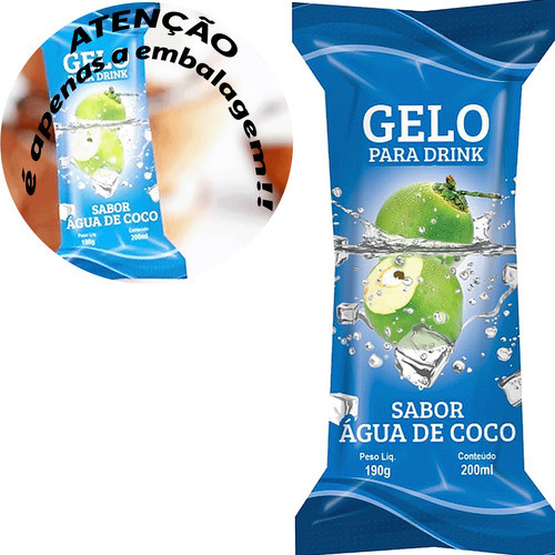 Embalagem Bopp Pérola Gelo Saborizado Água De Coco - 12 Pct 0