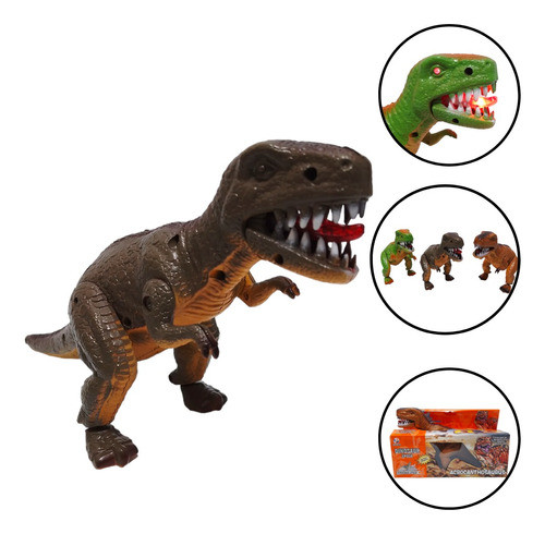 Dinosaurio Tiranosaurio Rex Con Luz Sonido Camina 50cm 0