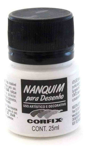 Tinta Nanquim Colorida Corfix 301 Branco 25ml 0