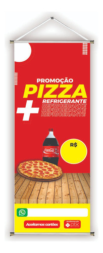 Faixa/banner Pronto Pizza+refri Fa-140 30x70cm (arte Pronta) 0