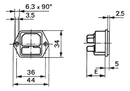 Conector Pc Interlock Con Portafusible 20mm  Chasis X2 1