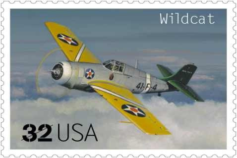 I I Guerra Mundial - Avión Wildcat - Lámina 45 X 30 Cm. 0