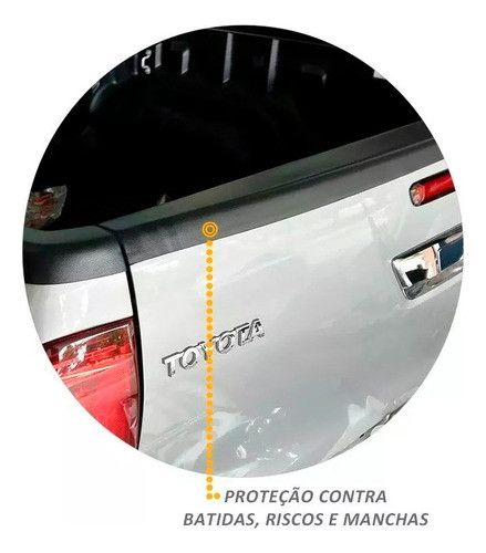 Protetor Borda Tampa Traseira Toyota Hilux 2016 Até 2024 1
