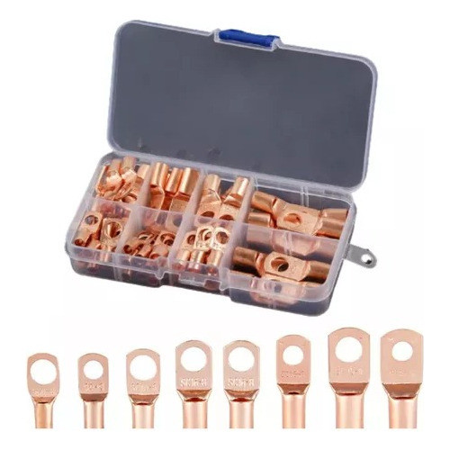 Kit 60 Peças Cobre Crimpa Terminais Terminal De Compressão 0