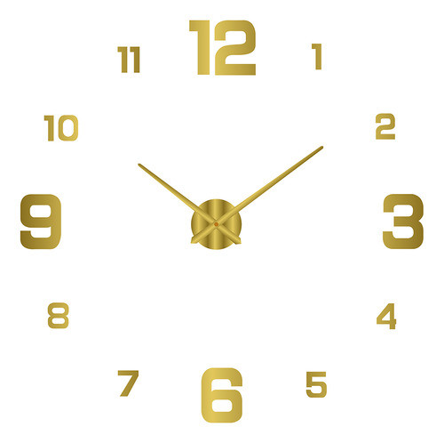 Decoração De Relógio De Parede 80-130 Cm Dourado Silencioso 0