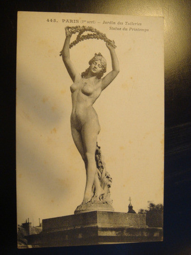 Postal Jardin Des Tuileries Statue Paris Francia 0