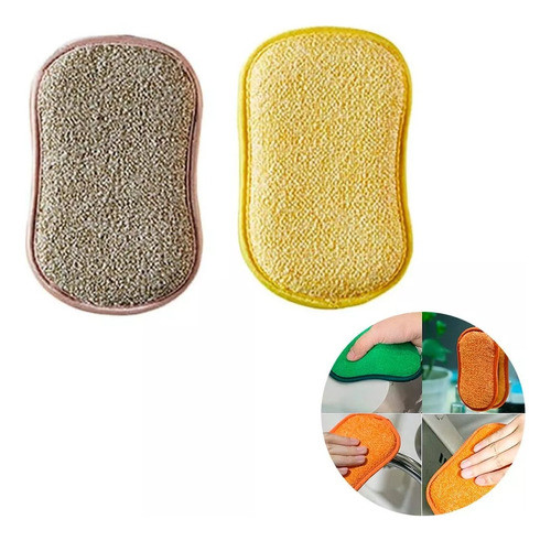 Kit X2u Esponja 2en1 Toalla Paño Microfibra Cocina Limpieza 0