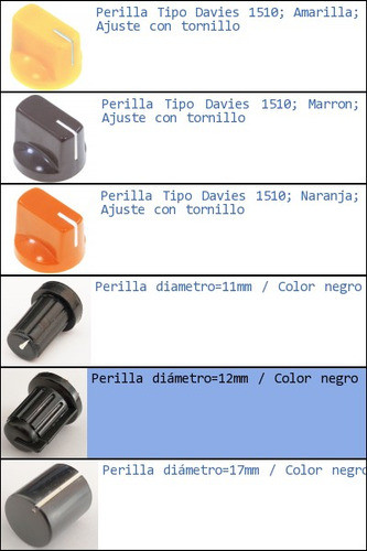 Pack 8x Perilla Diametro=12mm Pedal Guitarra Bajo Knob Fullt 1