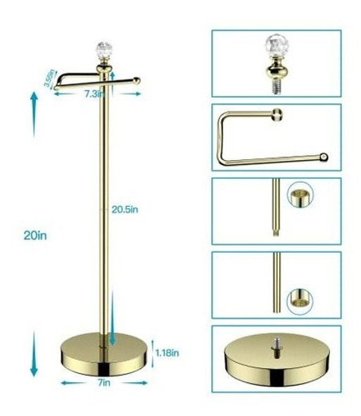 Porta Rollo De Papel Higienico De Pie Dorado 1