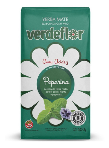 Yerba Mate Verdeflor Peperina Pack X12 Unidades De 500g 1