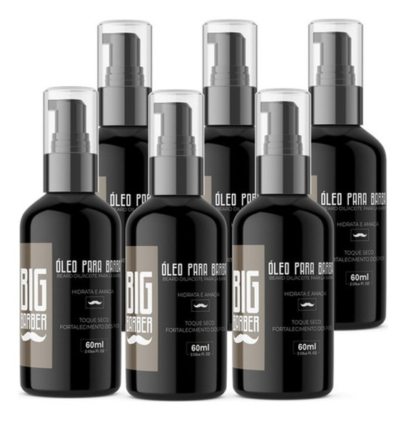 Óleo Para Barba Big Barber 60ml Argania Kit Com 6 Unidades 0