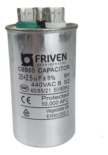 Capacitor 25+2.5uf 440v Duplo Friven 0