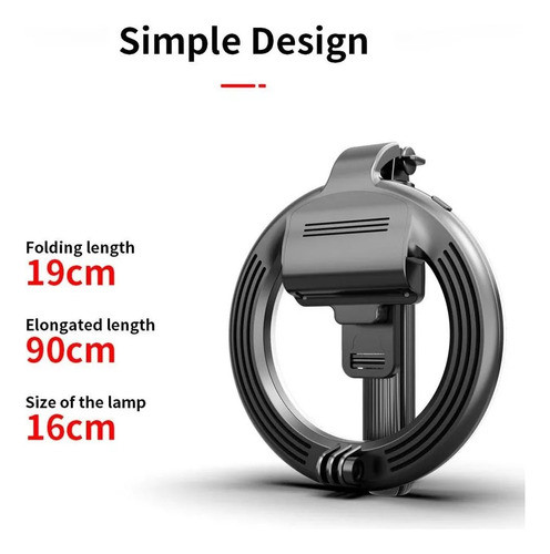 Tripode Anillo Luz Led Selfie Aro Fotos Y Control Recargable 1