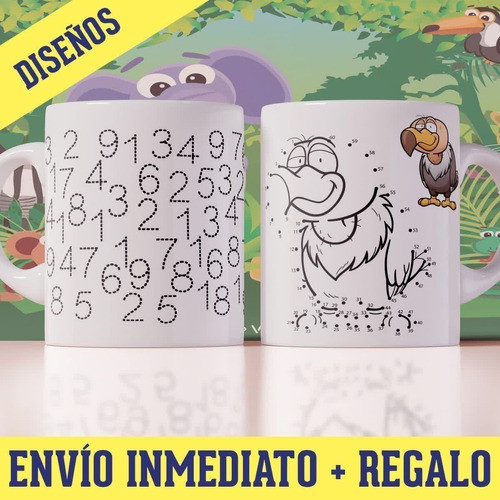 30 Diseños Plantillas Tazas Didácticas Infantil Sublimación 1