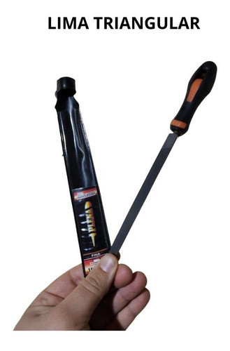 Lima Triangular Bastarda 10cm Con Cabo Y Funda Premiun Plena 1