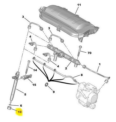 Jgo. Protector Inyector 308/407/308/3008 Boxer 3 C4 2.0 Hdi 1