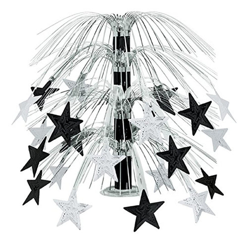 Beistle 1-pack Star Cascade Centerpiece, 18 Pulgadas, Negro 0