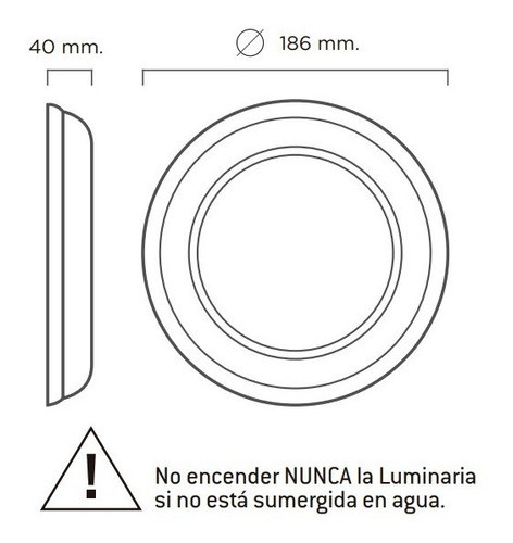 Aplique De Pileta Piscina 9w Policarbonato Luz Blanca Led 1