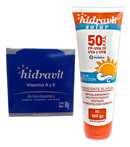 Pack Hidravit Crema 50 Grs + Protector Solar Fps 50 100 Grs 0