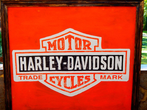 Cartel Harley Davidson Grande Pintado A Mano Envejecido 0