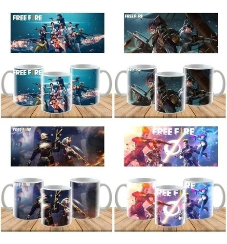 Plantillas Sublimación Tazones - Free Fire Tazas 10 !!. 1