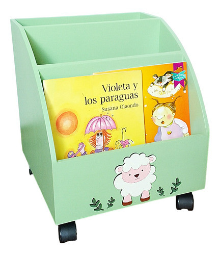 Librero Montessori Con Ruedas 35x35 - Decoración Infantil 1