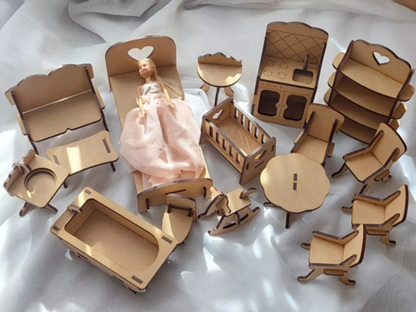 Muebles Para Casa De Muñecas 16 Unidades 0