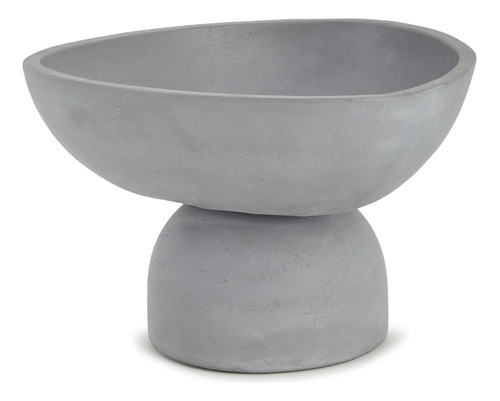 Centro De Mesa Em Polirresina Orgânico Cinza Mart 18cm 0