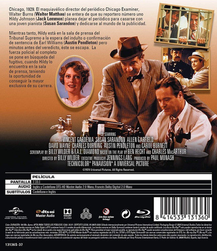 Blu-ray The Front Page / Primera Plana / De Billy Wilder 1