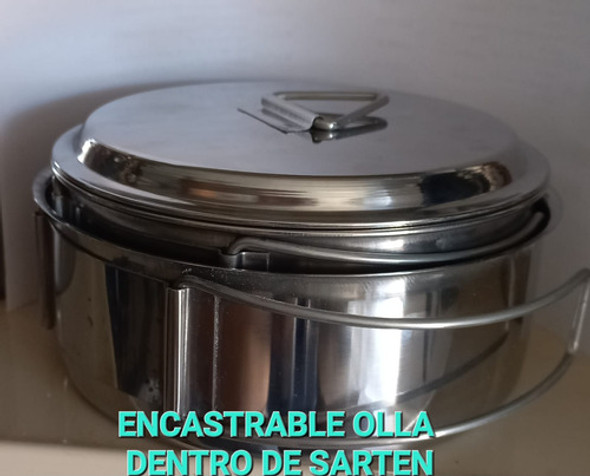 Marmita De Camping Combo Sarten Y Olla Encastrable Inoxidabl 1 Marmita De Camping Combo Sarten Y Olla Encastrable Inoxidabl 1