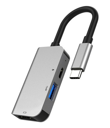 Adaptador Hub Tipo C 3 Puertos Usb Y Hdmi 4k Usb 3.0 0