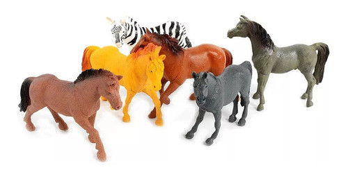 Granja Set De Caballos Grande Goma 6 Unidades En Blister St 0