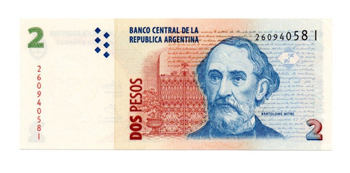Billete 2 Pesos Convertibles Segundo Diseño Bottero 3232 0
