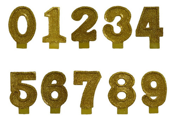 10 Velas Numeros Cotillón Velas Numerotes 1