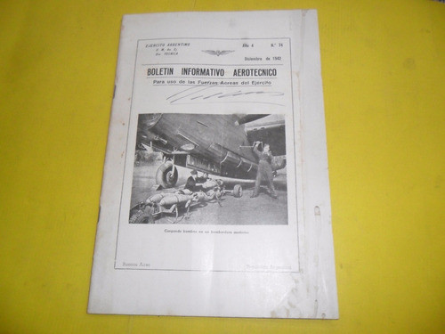 Boletin Aerotecnico Ejercito Argentino 1942 Aerea Avion 0