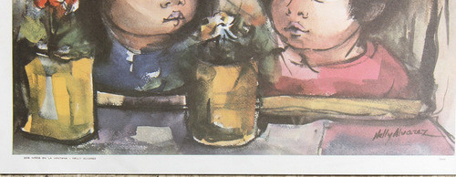 Lámina Niños En La Ventana 30x42cm Nektararte 1