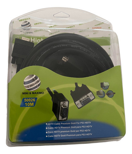 Cable Vga Macho - Macho X 10 Metros Pc Proyector Tv Led 1