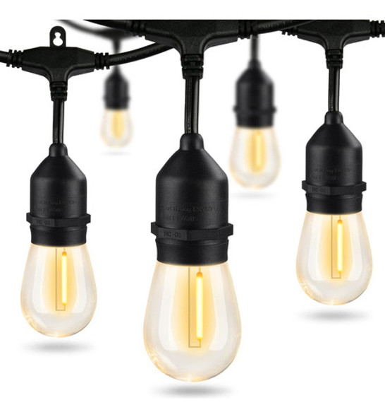 Aialun Cadena De Luces Led Para Exteriores De 48 Pies, Inast 0