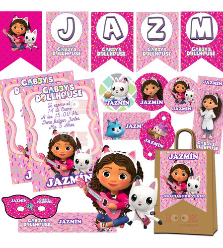 Kit Imprimible Candybar Casa De Muñecas Gabby 100% Editable 0