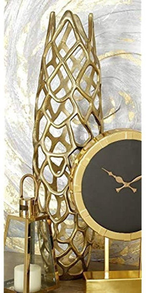 Deco 79 37662 Aluminio Decorativo Jarrón 9 X 31 Oro 0