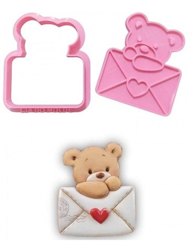 Cortador E Marcador Dia Dos Namorados - Urso Carta 6cm 0