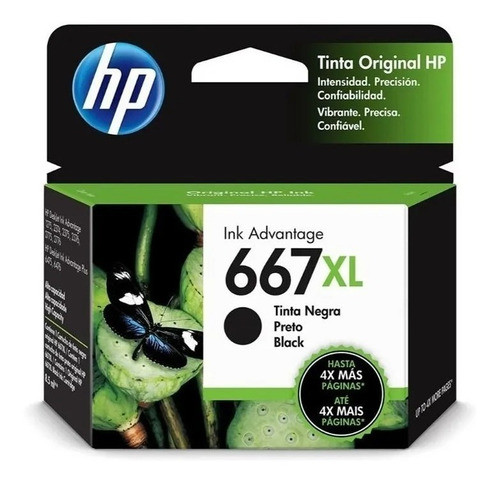 Cartucho Hp 667 Xl Original Preto 1275 2376 2775 2776 Nf 1