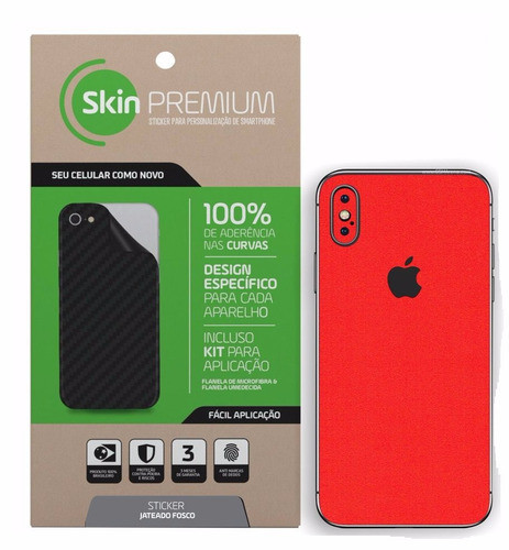 Skin Premium - Styker Jateado Vermelho Para O iPhone X 0