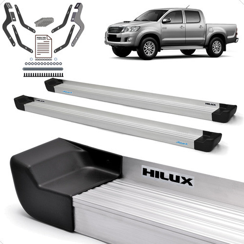 Par Estribo Novo Aluminio Natural Hilux Cabine Dupla 2008 0