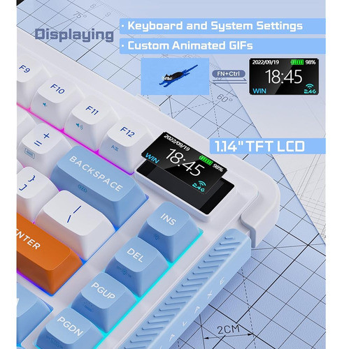 Teclado Mecánico Inalámbrico Royalaxe L75, Teclado Inalámbri 1