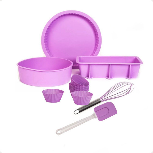 Kit Set Reposteria Moldes Silicona Muffins Tortera Budinera 0