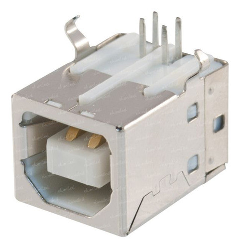 4 Conectores Usb Tipo B Hembra 90° Para Impreso 0