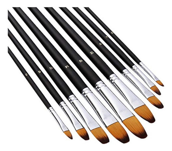 Juego De Pinceles De Pintura Para Artistas, 9 Pinceles Profe 1